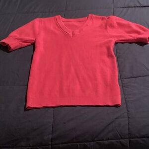 Stylish Women's V-Neck Sweater in Rose Pink